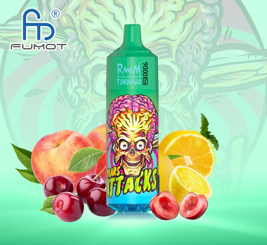 Fumot RandM Tornado 9000 Pro Vape - limonade cerise-pêche : Une explosion de saveurs dans un design révolutionnaire