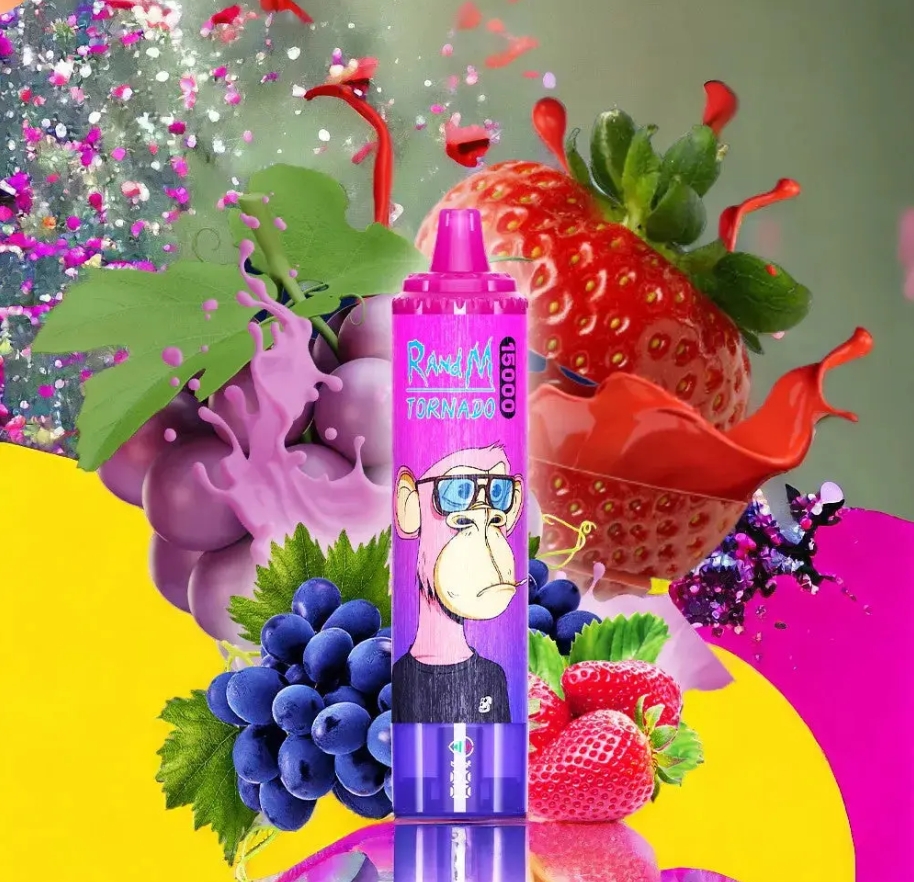 Fumot Randm Tornado 15000 Vape – Raisin Fraise : Une expérience gustative unique avec un appareil rechargeable jetable