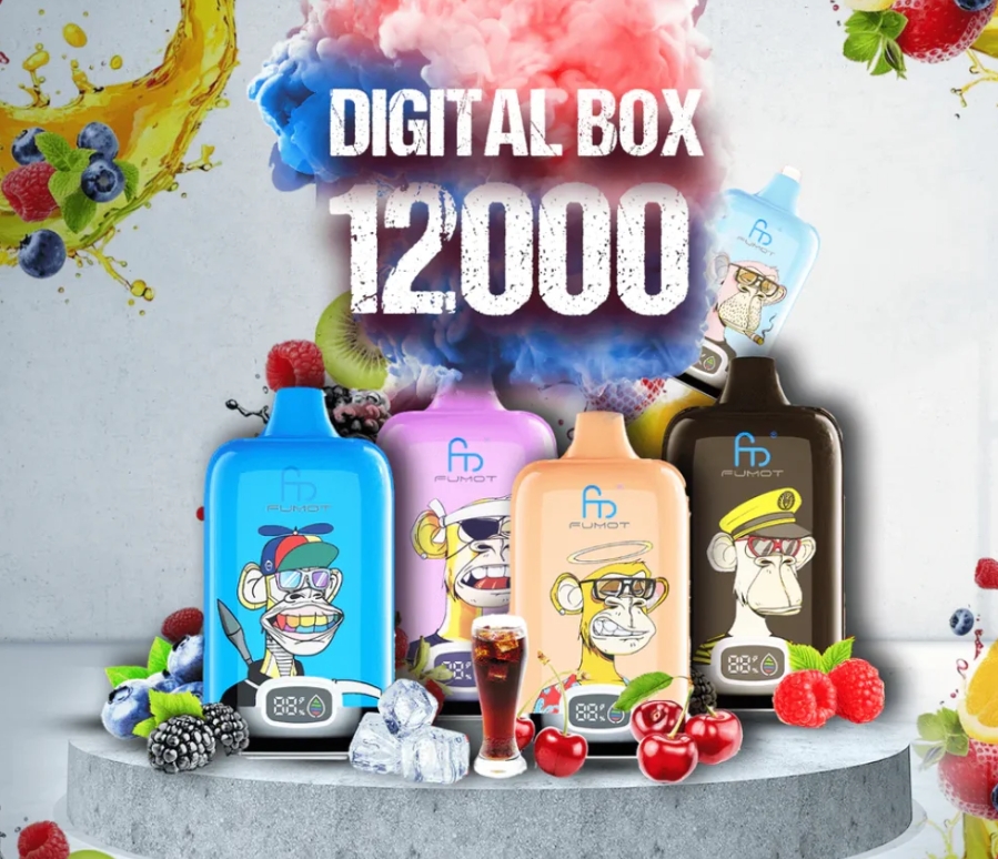 Fumot Original RandM Digital Box 12000 Puffs Vape - beignet aux fraises : une expérience gourmande à chaque bouffée