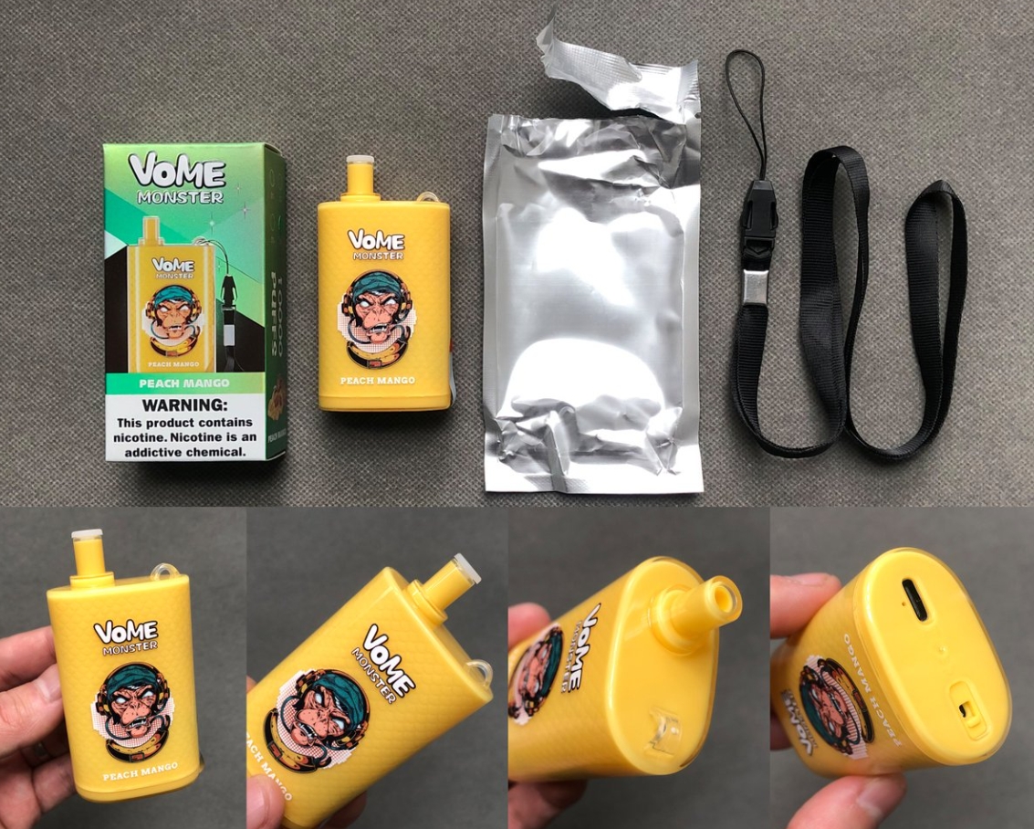 RandM Vome Monster 10000 Puffs Vape – Pêche Mangue : une explosion tropicale au cœur du vapotage nouvelle génération