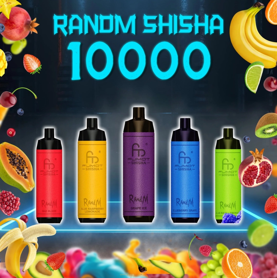 Fumot RandM Shisha 10000 Puffs – limonade de framboise bleue : une explosion sensorielle dans un format intelligent